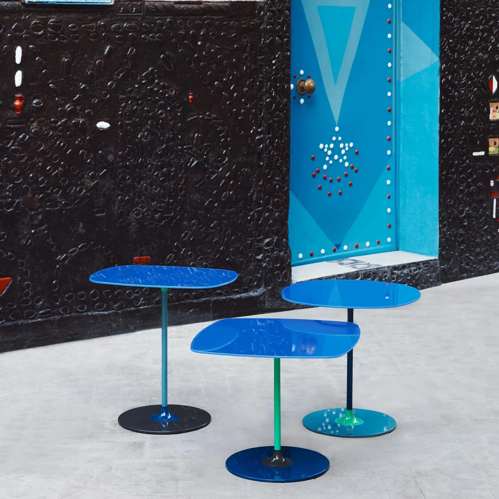 Kartell Thierry Side Table 33X50X50 Blue Glass | Barker & Stonehouse 5