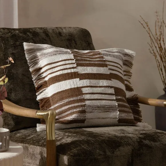 Torode Woven Striped Square Cushion 1