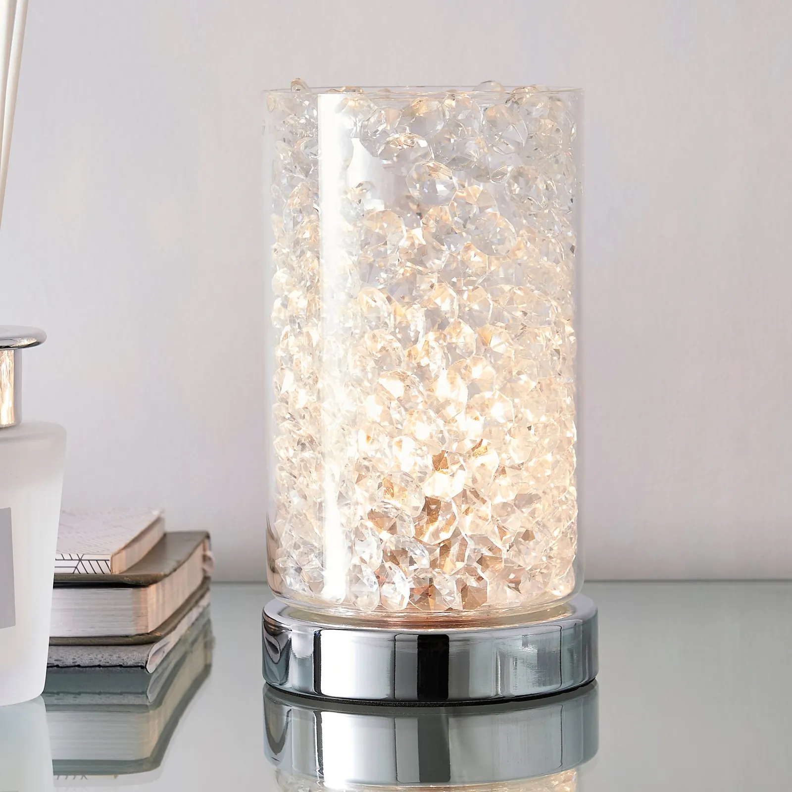 Adela Pad Chrome Touch Dimmable Table Lamp Chrome