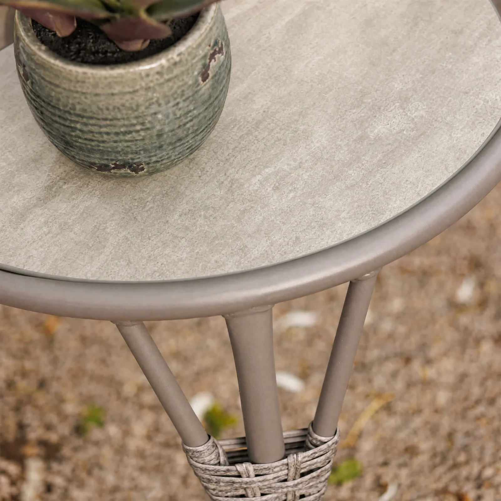 Toulon Bistro Set, Rattan, Grey | Barker & Stonehouse 4