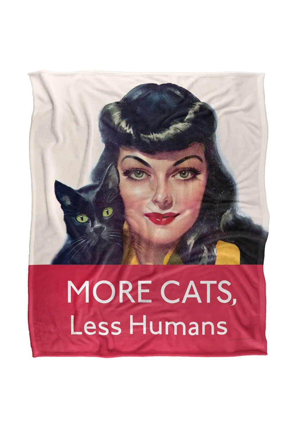 Ephemera More Cats, Less Humans Silky Touch Super Soft Throw Blanket 152 X 127 cm in White