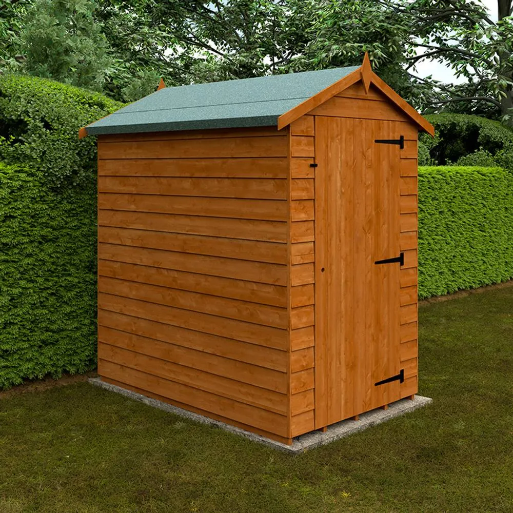 Buttercup Farm 6 x 4 Feet Value Apex 9mm Shed - Solid Wood/Softwood/Pine in Burnt Orange 2