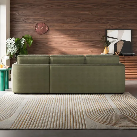 Zoe II Velvet Corner Chaise Sofa 2