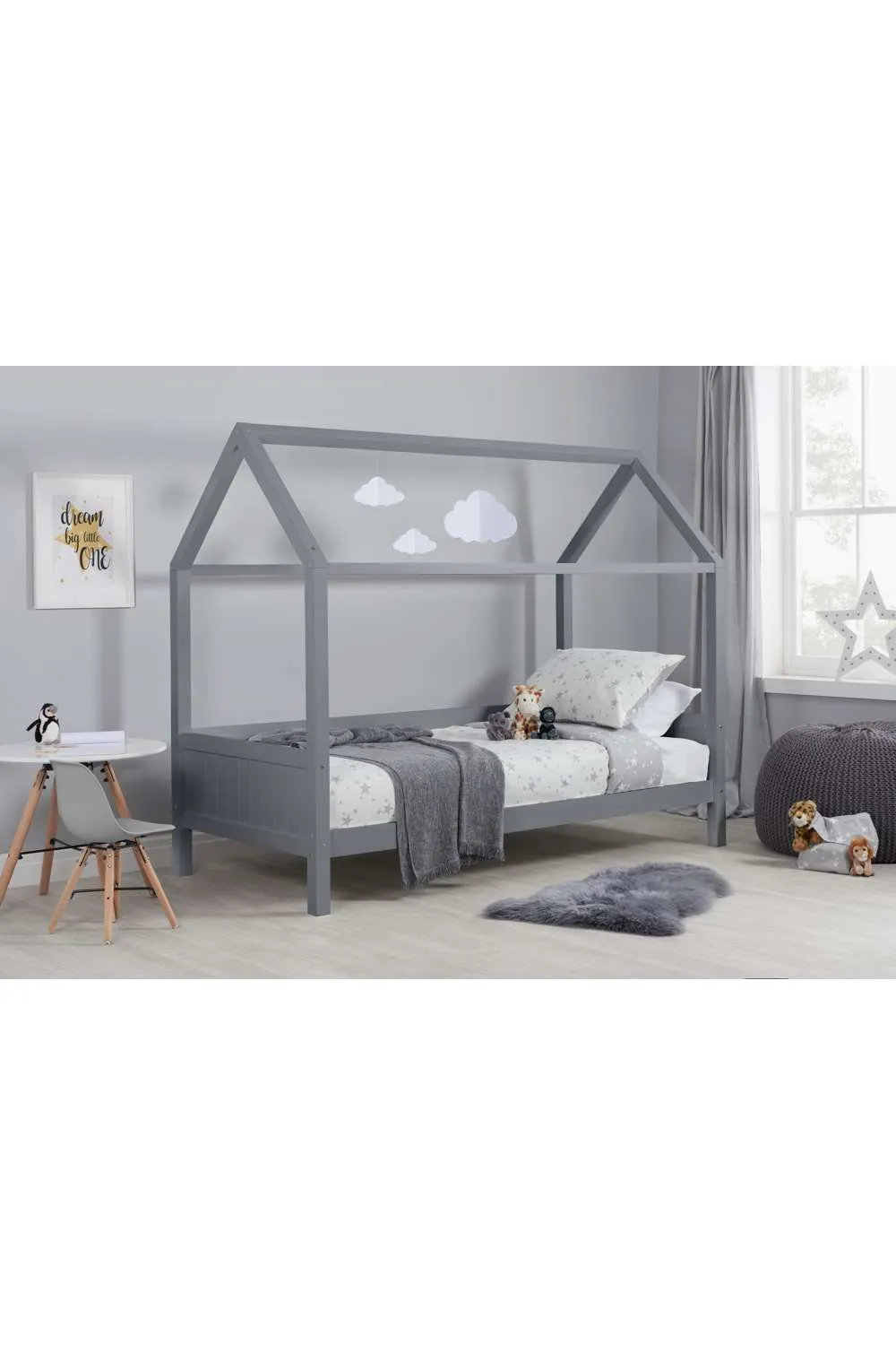 Birlea Home Bed Children's Wooden Bed Frame in Grey