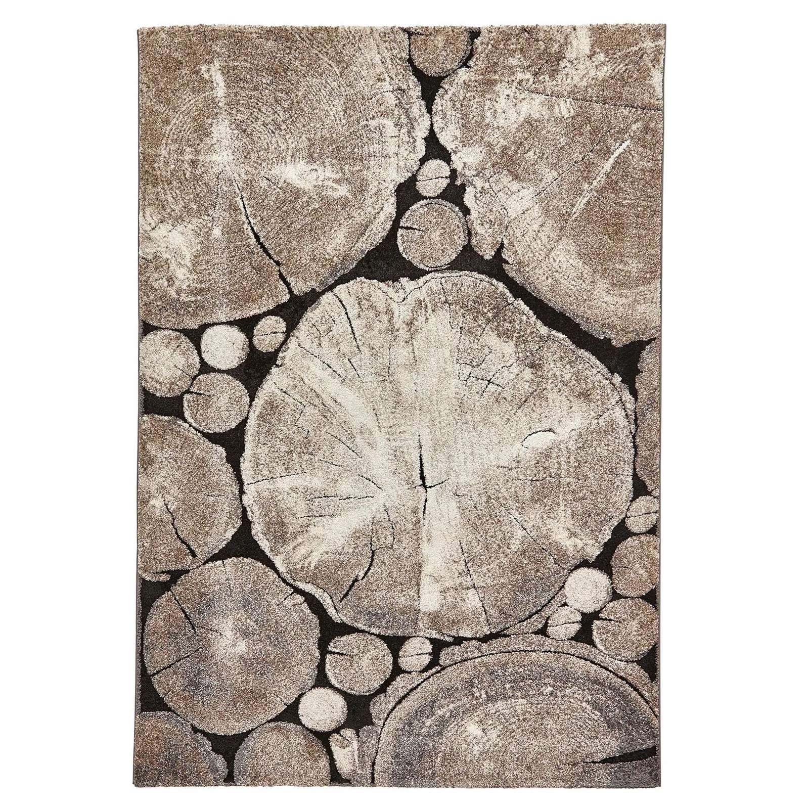 Beige and Black Woodland 6318 Rug 1