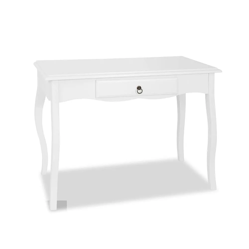 Statement Furniture Romance Dressing Table with Drawer in Cool White 2