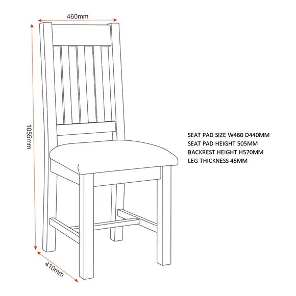 Windsor Set of 2 Slatted Dining Chairs 6