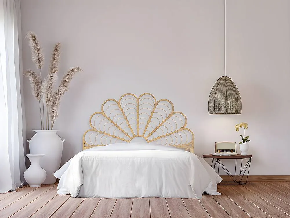 Vente-unique 140 Cm Headboard - Rattan - Natural - FLOSIA in Light Oak 6