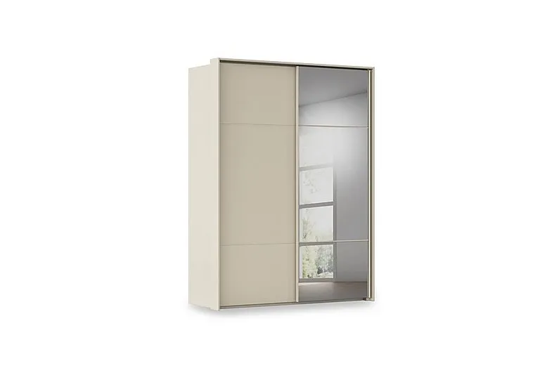 Haven 170cm 2 Door Slider Wardrobe with 1 Décor Door and 1 Mirror Door
