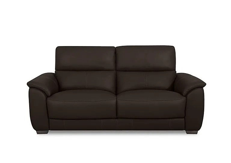 Saffron Large Leather 3 Seater Sofa - Dark Chocolate