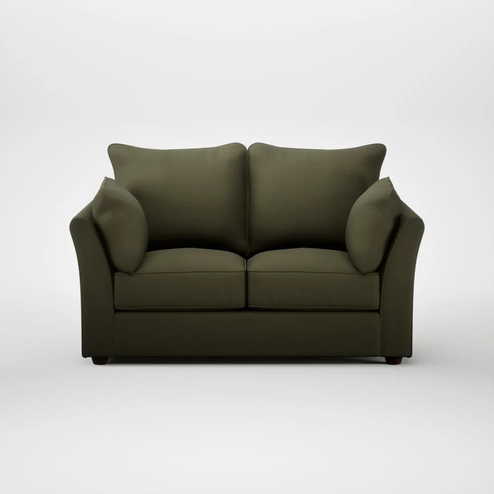 Heal's Tailor 2 Seater Sofa Smart Cotton Linen Myrtle Walnut Stained Feet 2