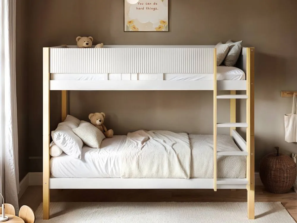 Flair Mateo Detachable Ribbed Bunk Bed in White 2