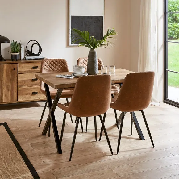 Walden Set of 4 Dining Chairs, Faux Leather 1
