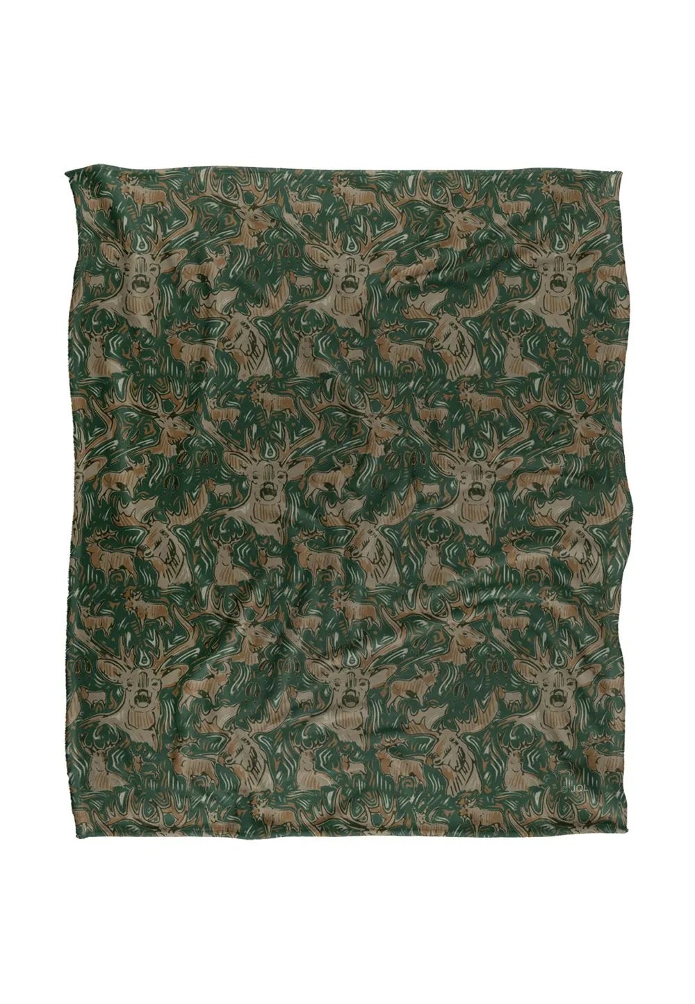 JQ Licensing Jl-Jp Big Game Deer Moose Hunting Pattern 2 Silky Touch Super Soft Throw Blanket 152 X 127 cm in White