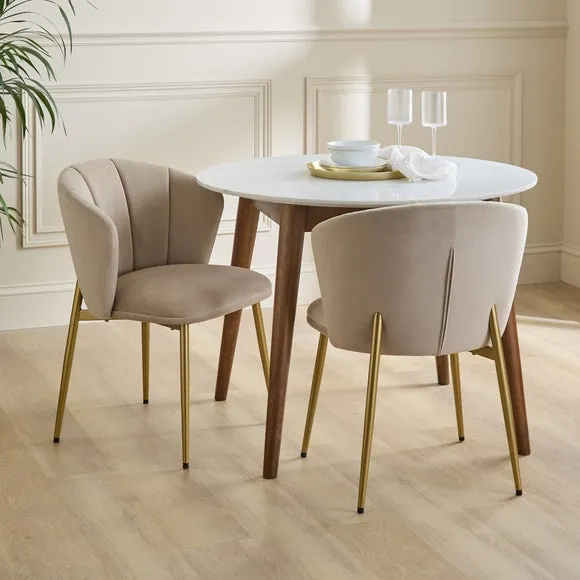 Kiley Dining Chair with Gold Legs, Velvet 1