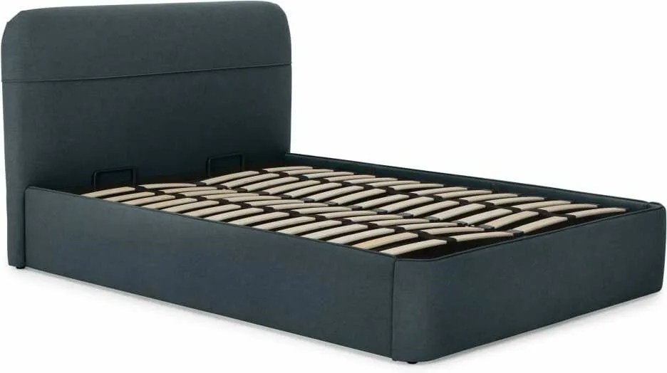 Baya King Size Ottoman Storage Bed, Aegean Blue