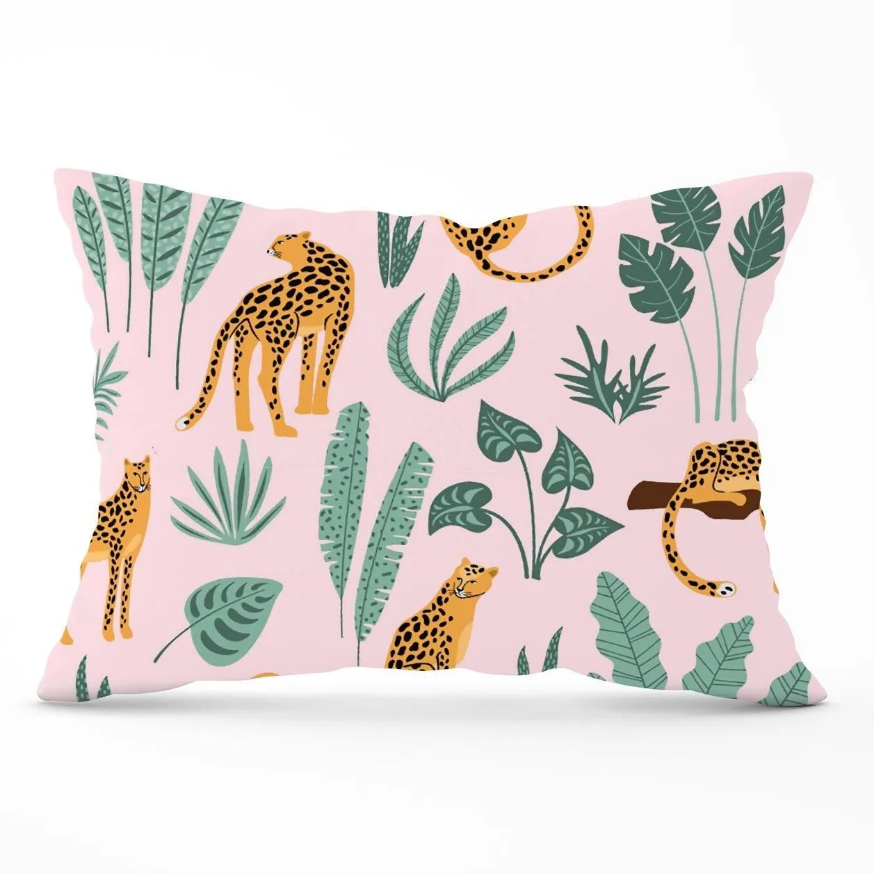 Warren Reed - Designer Hand Drawn Leopards Cushions in Pink