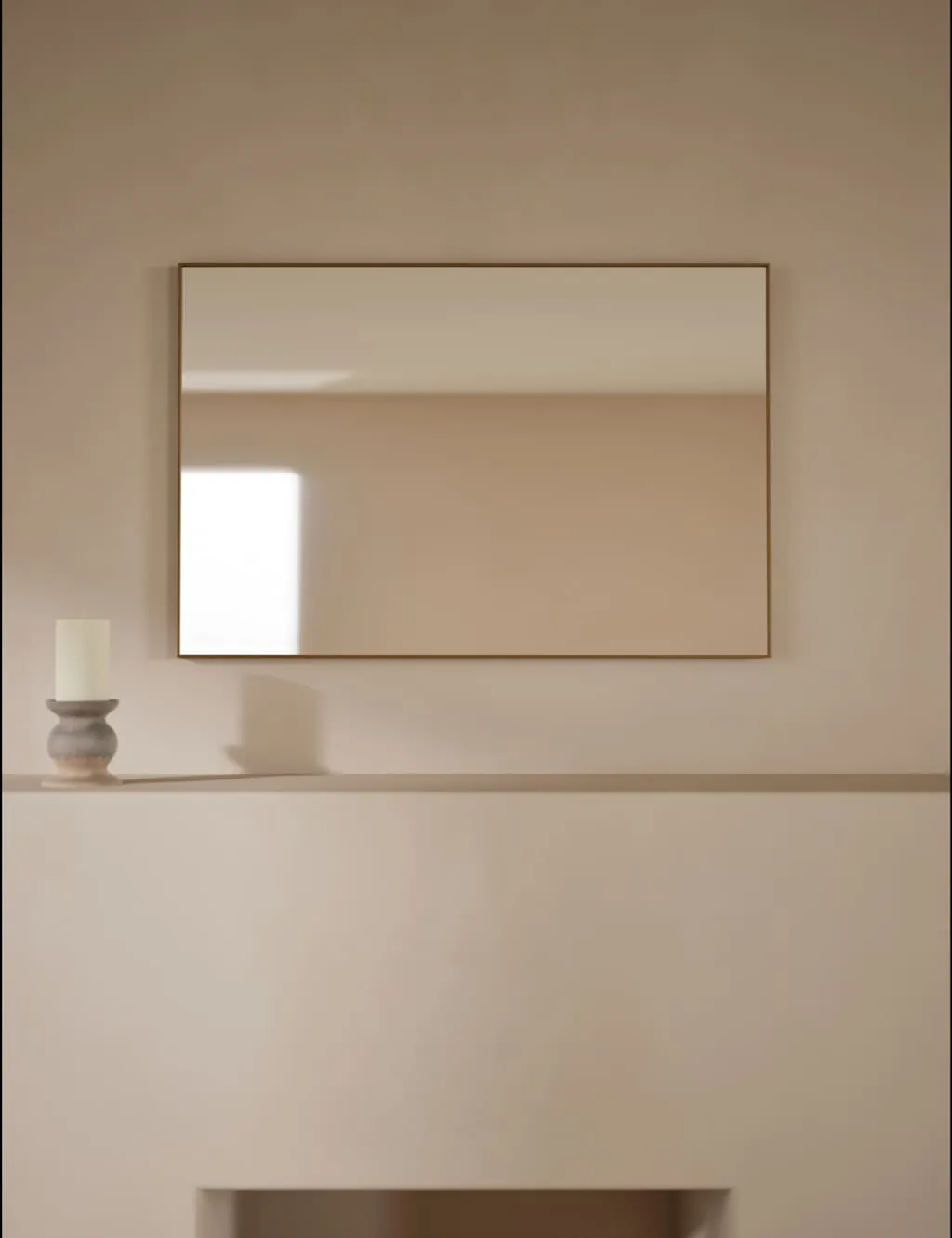 M&S Milan Rectangular Hanging Mirror 90 x 60 Antique Brass