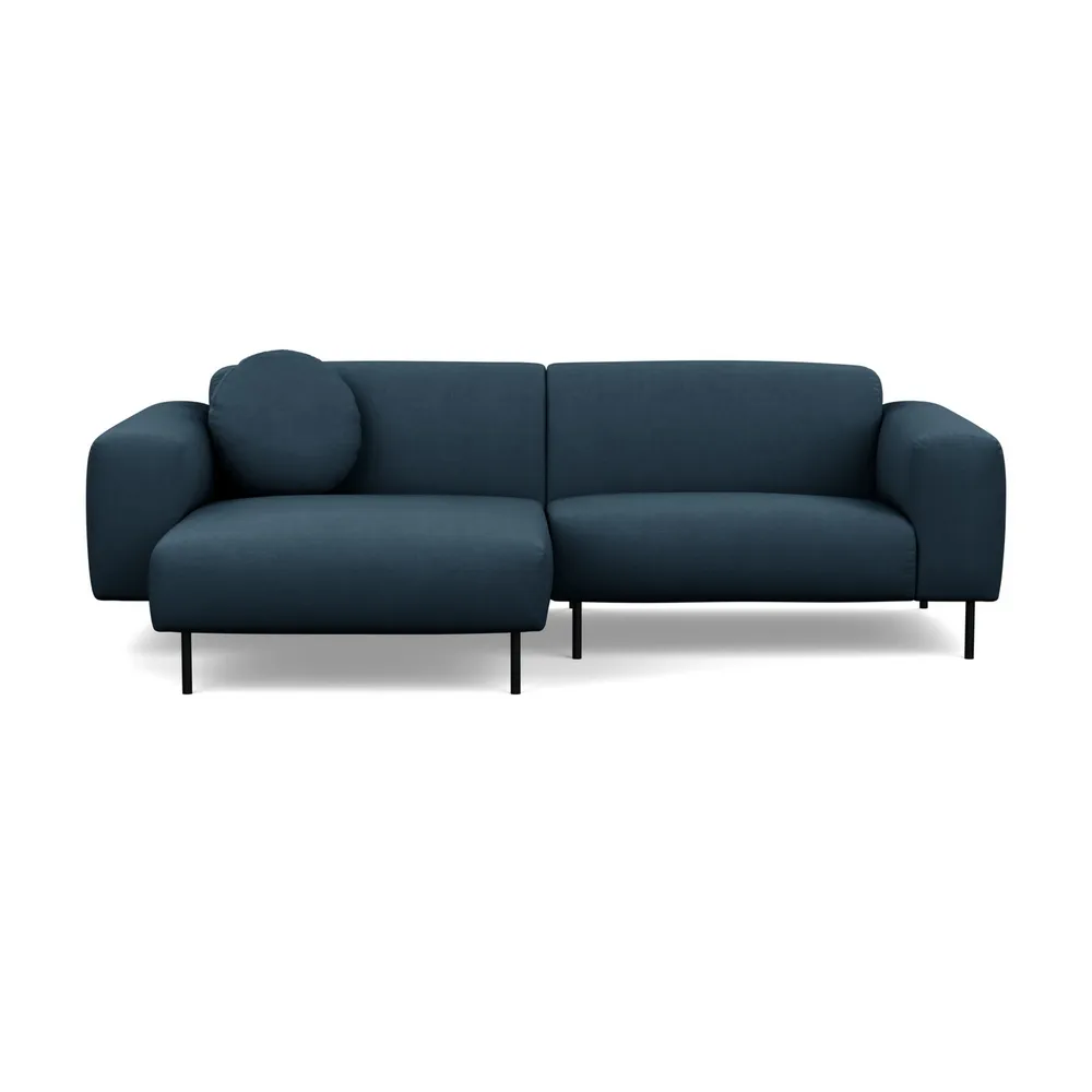 Heal's Luna Left Hand Facing Corner Chaise Sofa Siena Cotton Deep Sea Black