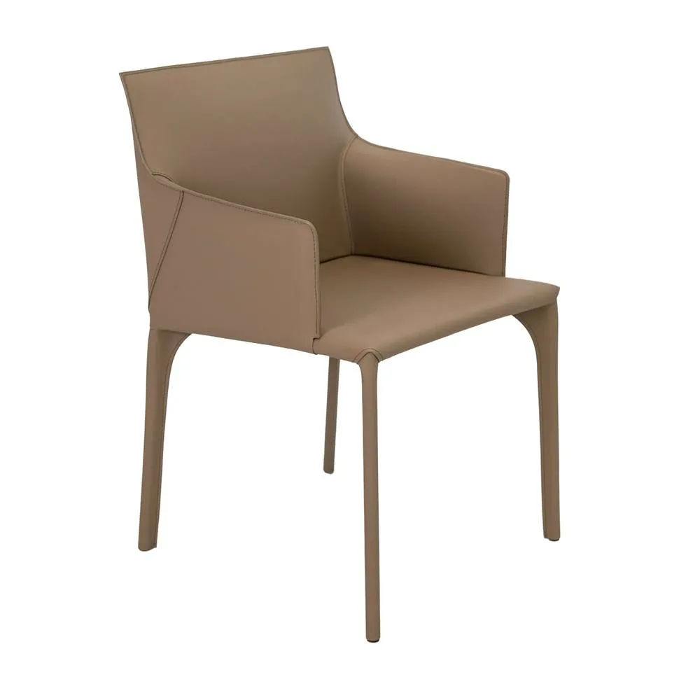 Angel Cerda Mink Regenerated Leather Chair in Brown