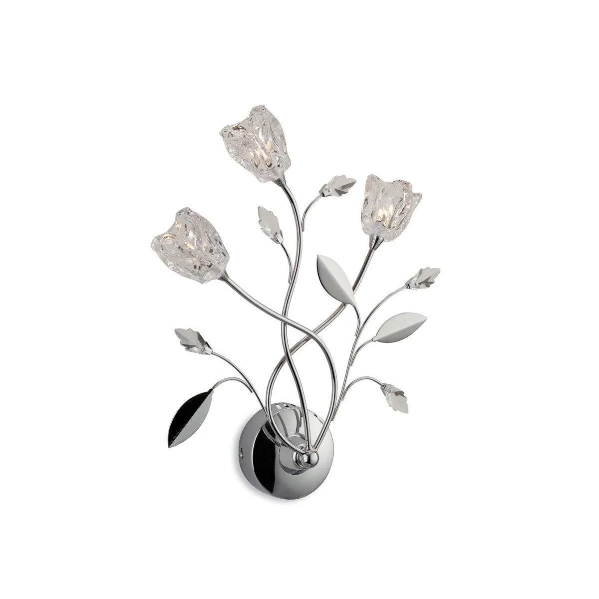 Netlighting Cindy 3 Light Indoor Wall Light Chrome Clear Glass G4 Bulb
