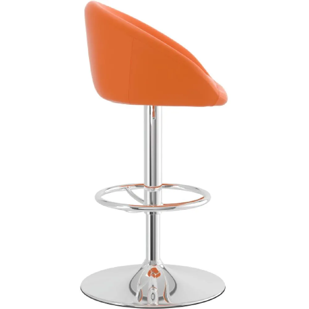 netfurniture Lombardy Kitchen Breakfast Bar Stool - Orange Seat Chrome Frame 5