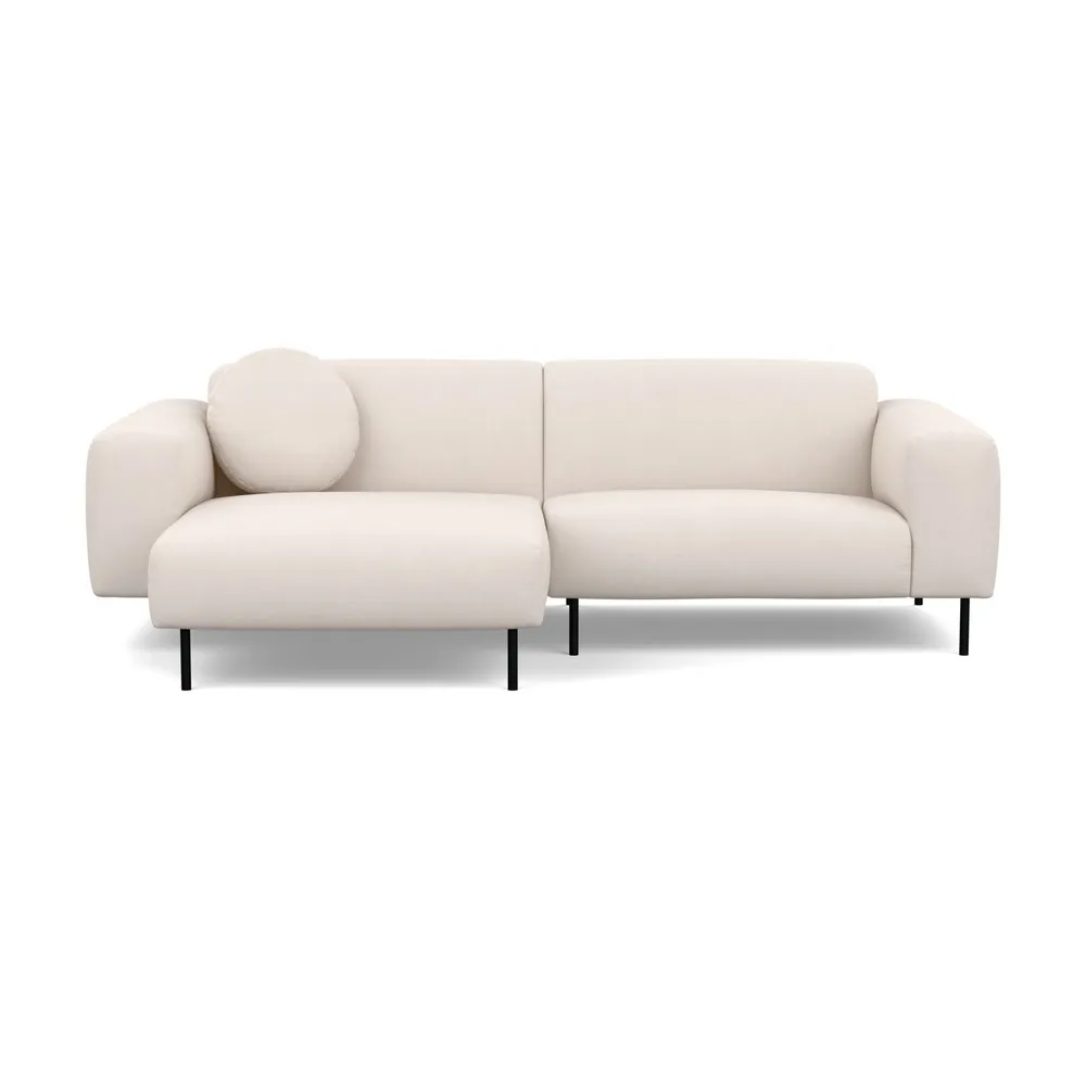Heal's Luna Left Hand Facing Corner Chaise Sofa Siena Cotton Natural Black