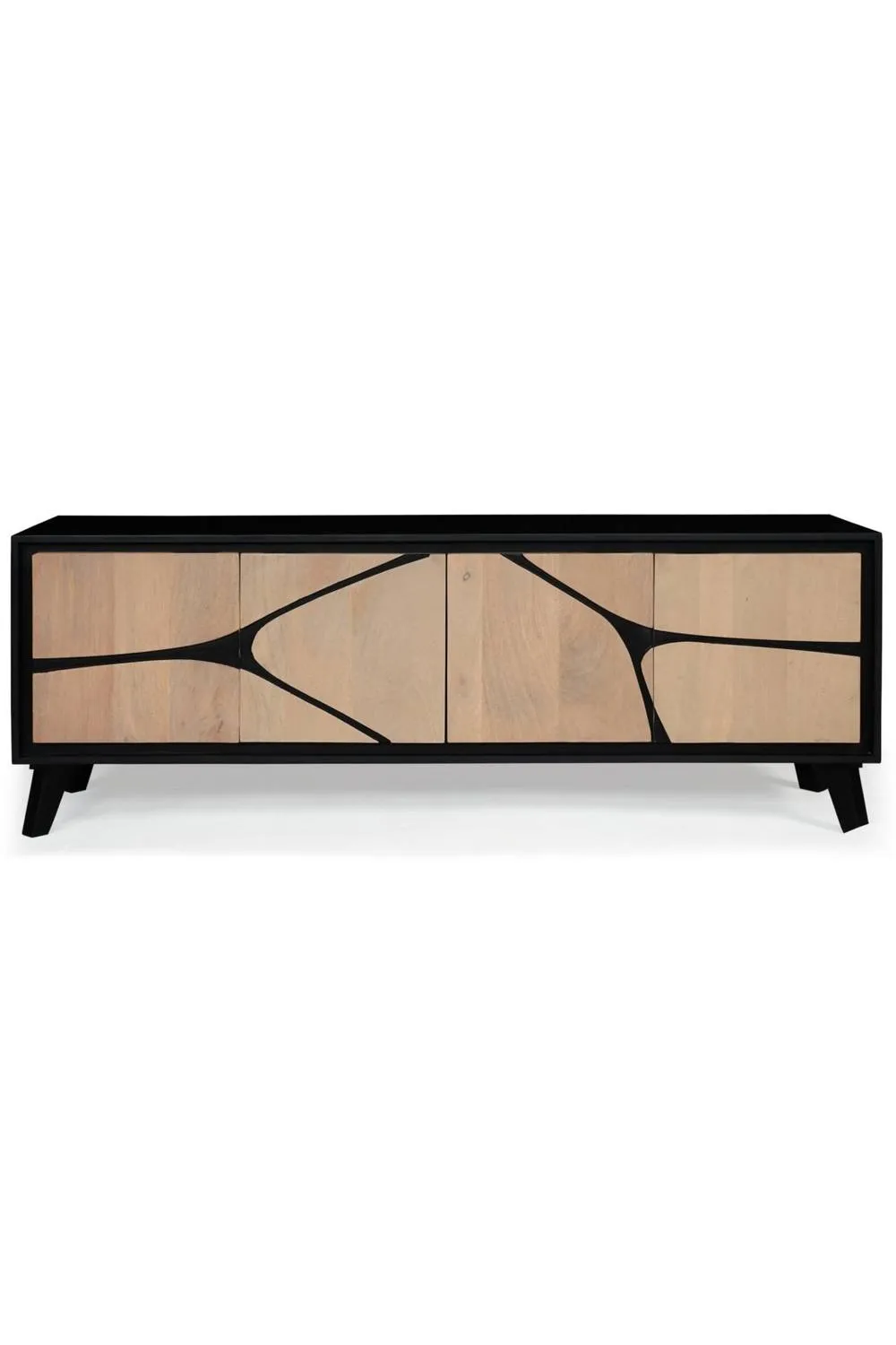 IH Design Shildon Mango Wood Low Board TV Stand Sideboard Cabinet in Tan 3