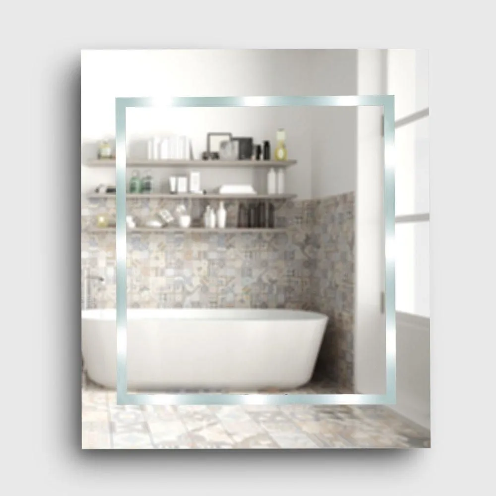ValueLights Mirror IP44 Bathroom Battery Operated Integrated Cool White LED Mirror Light in Silver 4