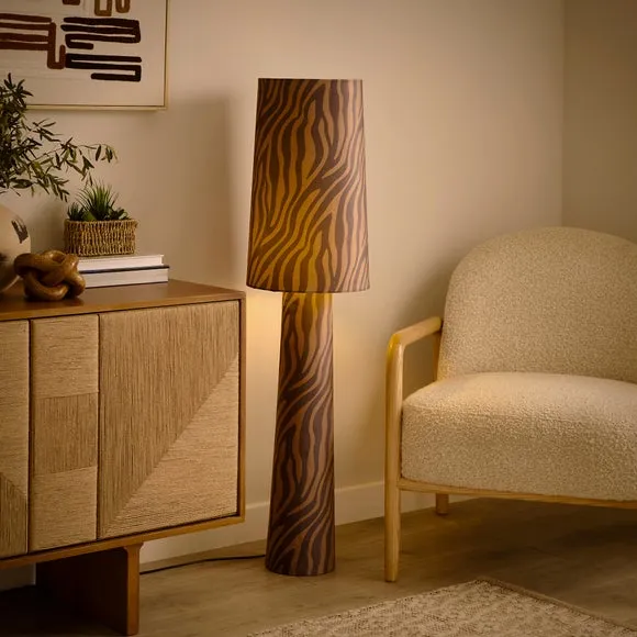 Zebra Tonal Fabric Floor Lamp 2