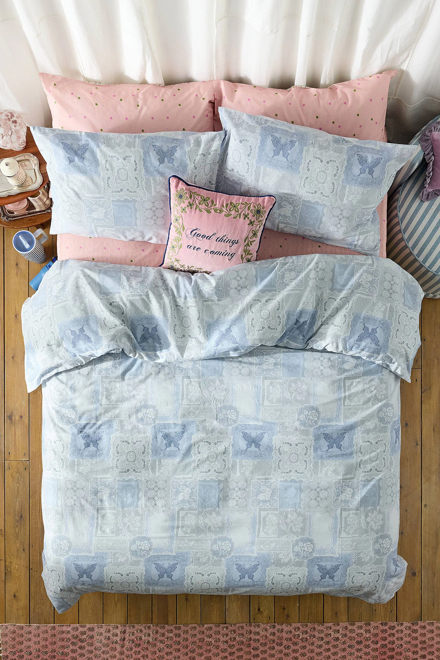 Dottie Lace Duvet Set - White