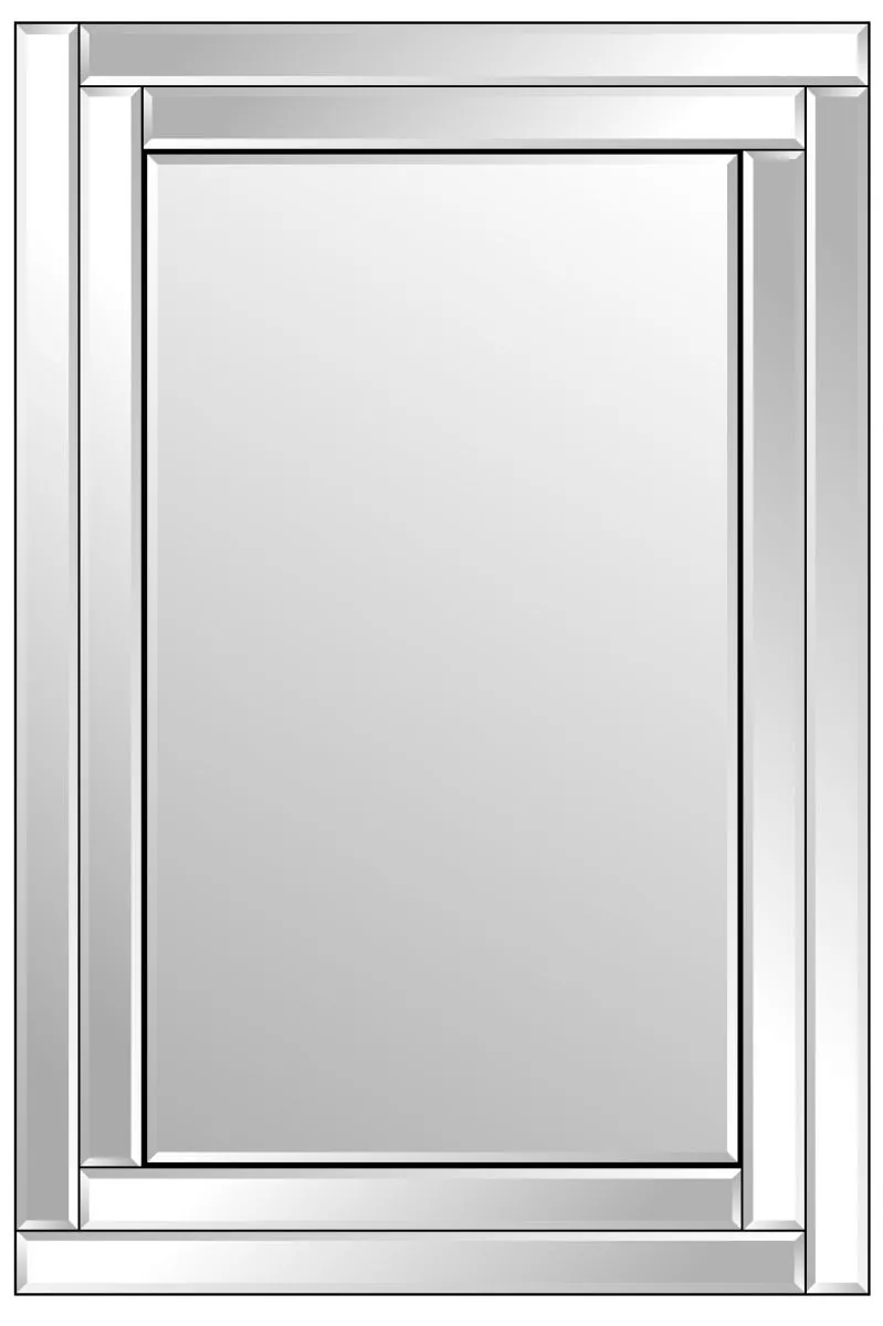 MirrorOutlet Luxford All Glass Bevelled Large Dress Mirror 120 x 80 CM in Silver 3