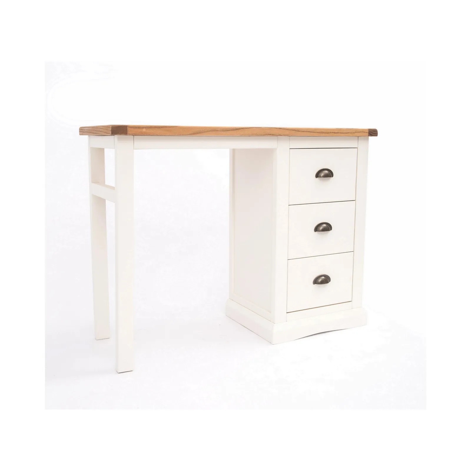 Cabinet Bits Cosenza 3 Drawer Desk - Dressing Table Brass Cup Handle in Off-White 2