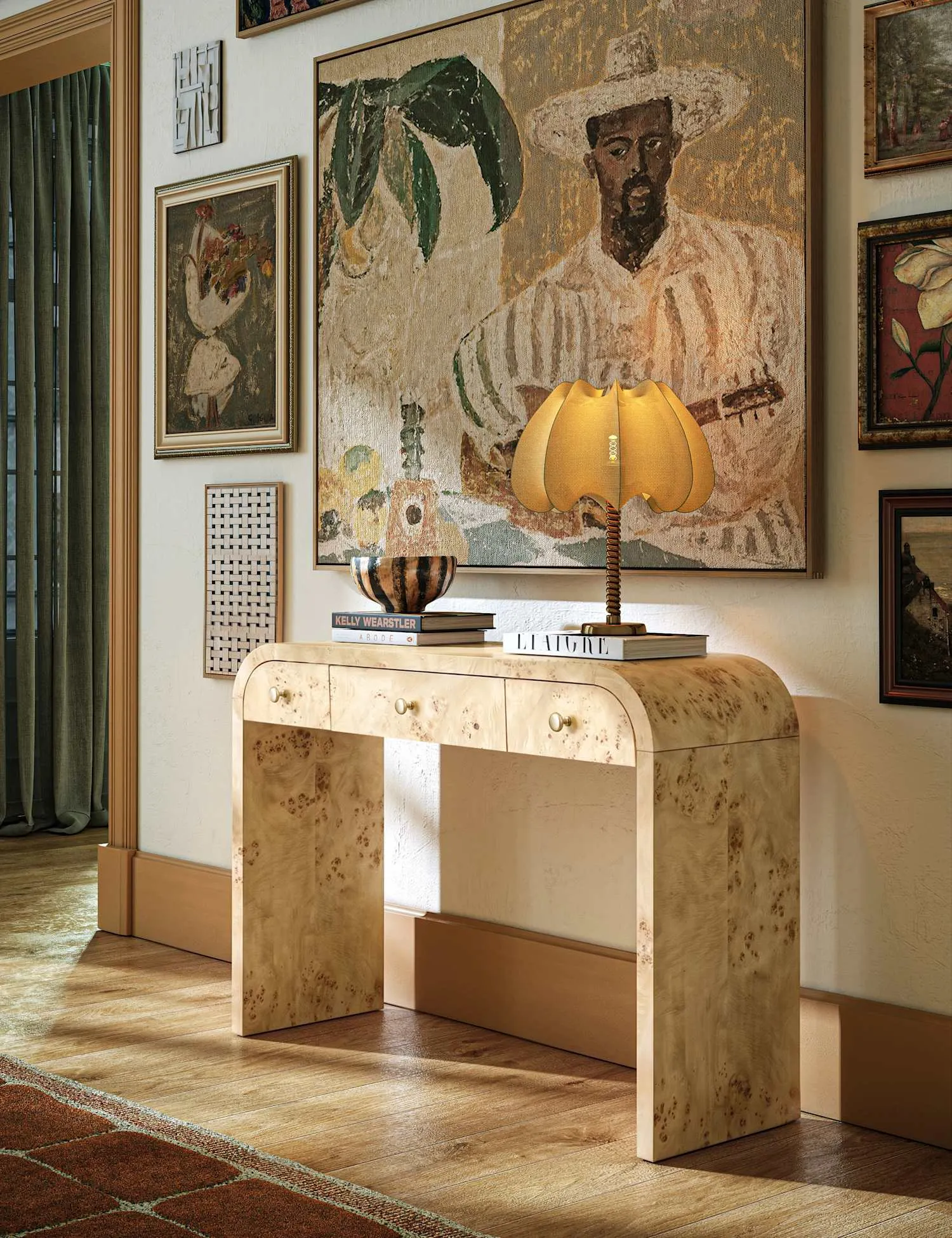 Corndell Lucca Walnut Console Table Natural
