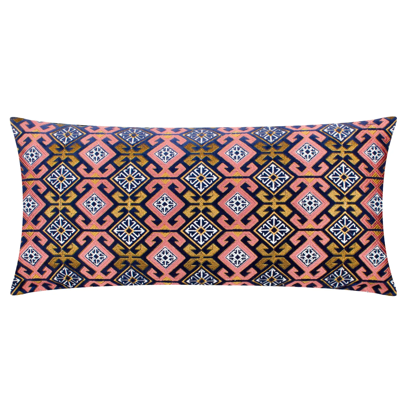 Paoletti Laurel Floral Embroidered Cushion in Blue 2