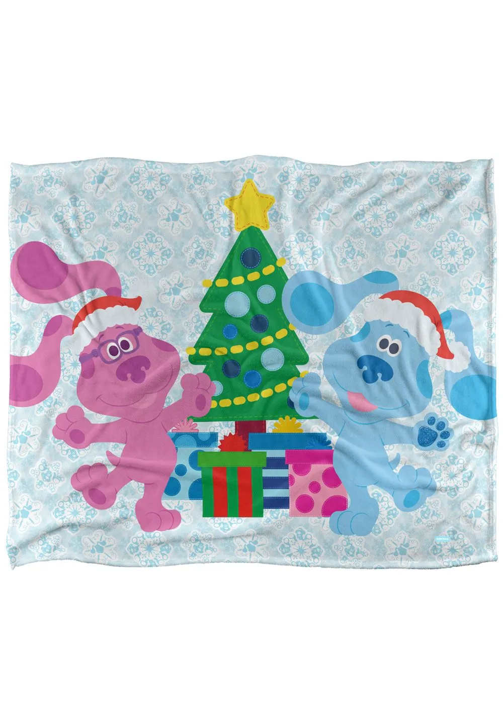 Blues Clues Blue Magenta Christmas Silky Touch Super Soft Throw Blanket 152 X 127 cm in White