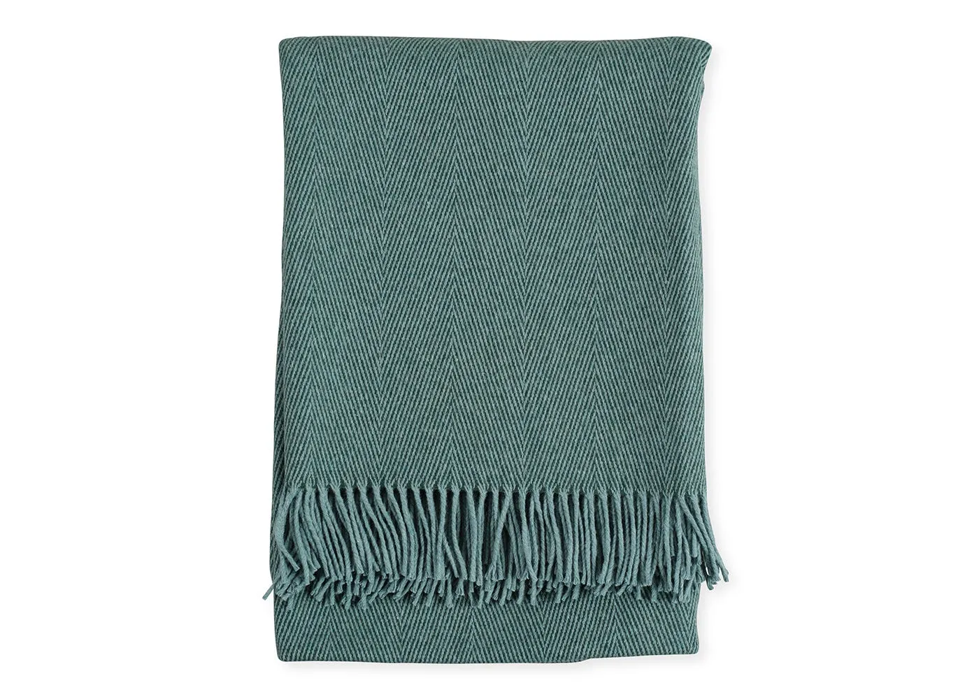 Heal's Herringbone Wool & Cashmere Throw Green
