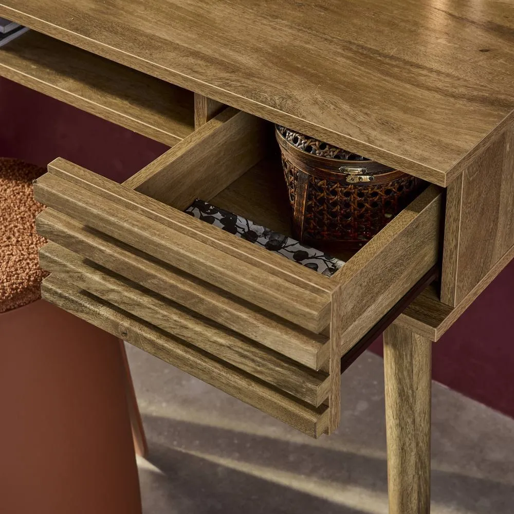 sweeek 2-drawers Wooden Effect Desk in Light Brown 6