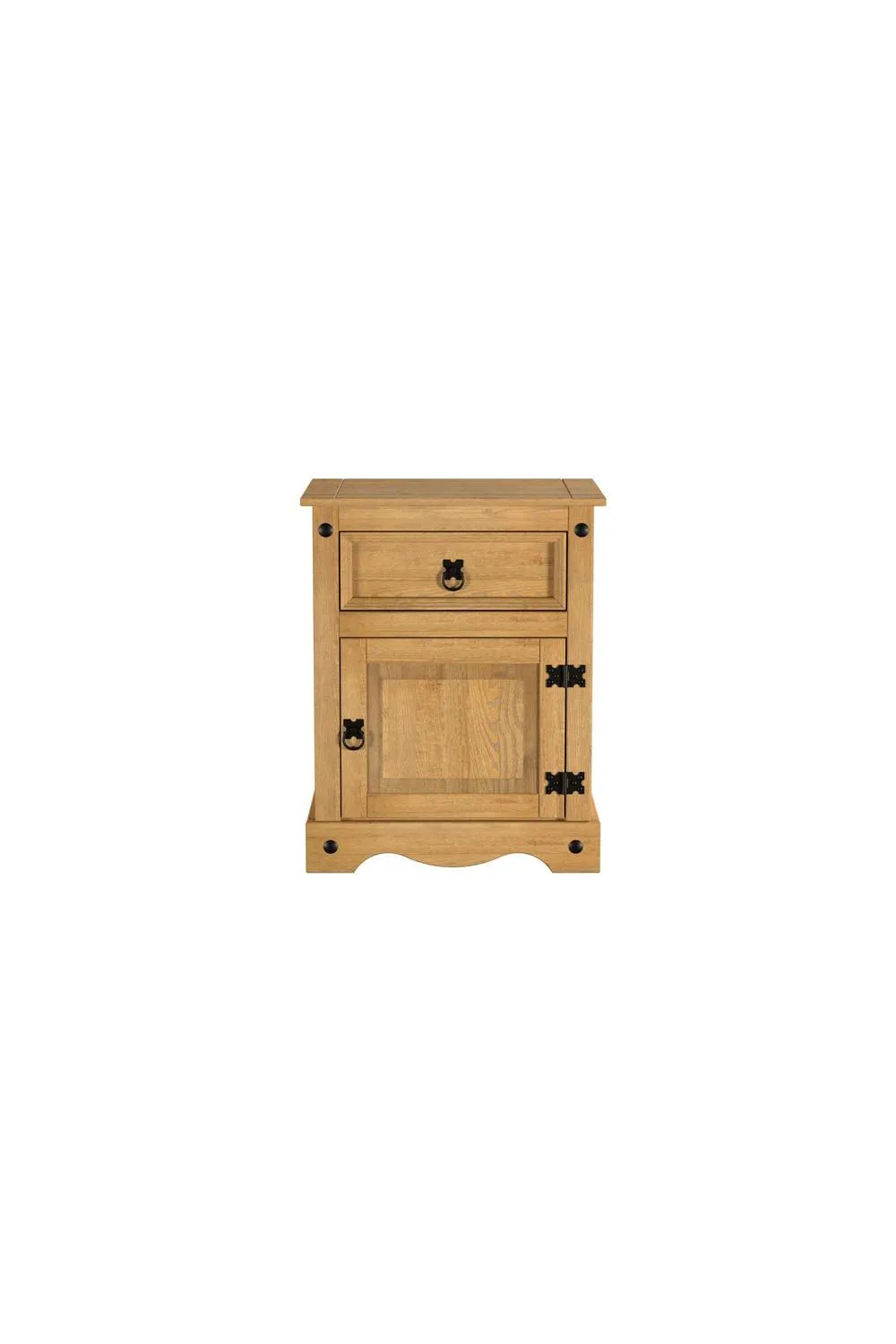 Birlea Corona Large 1 Door 1 Drawer Bedside Cabinet Bedside Mexican Chest in Natural 6
