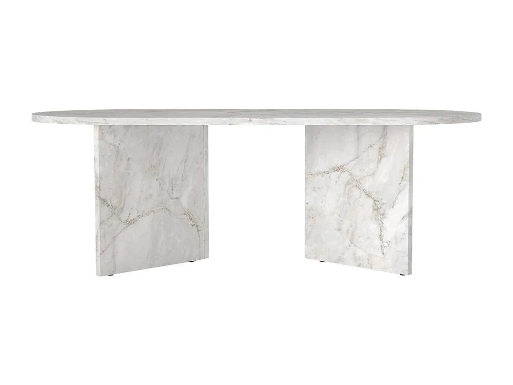 Vente-unique Coffee Table - White Marble Effect - TOPANIA 2