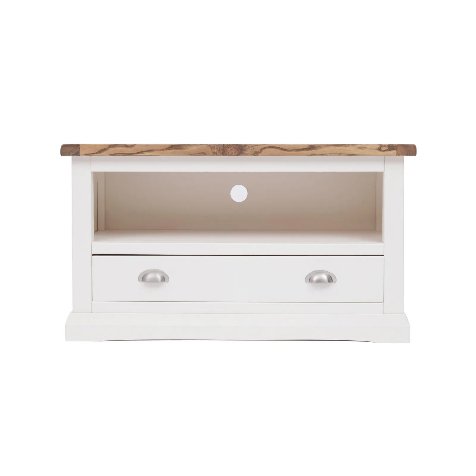 Cabinet Bits Cosenza Off-White 1 Drawer TV Cabinet Chrome Cup Handle