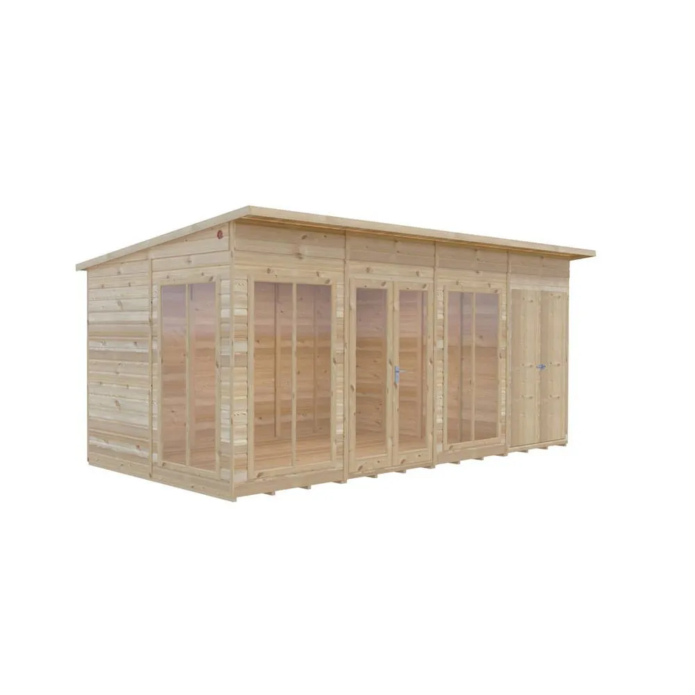 Shires Lela 16x8 Summerhouse including Storage - L244.8 x W476 x H227.5 cm in Light Brown 2