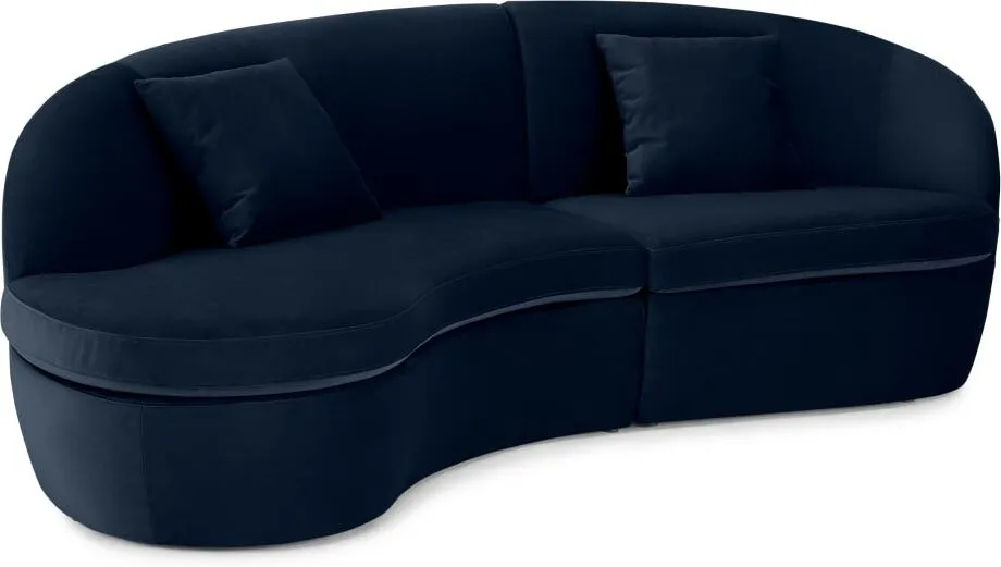 Reisa Left Hand Facing Chaise End Sofa, Ink Blue Velvet