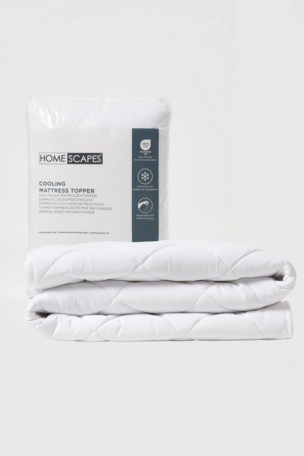 Homescapes Advanced Cooling Mattress Topper Hyphoallegric in White