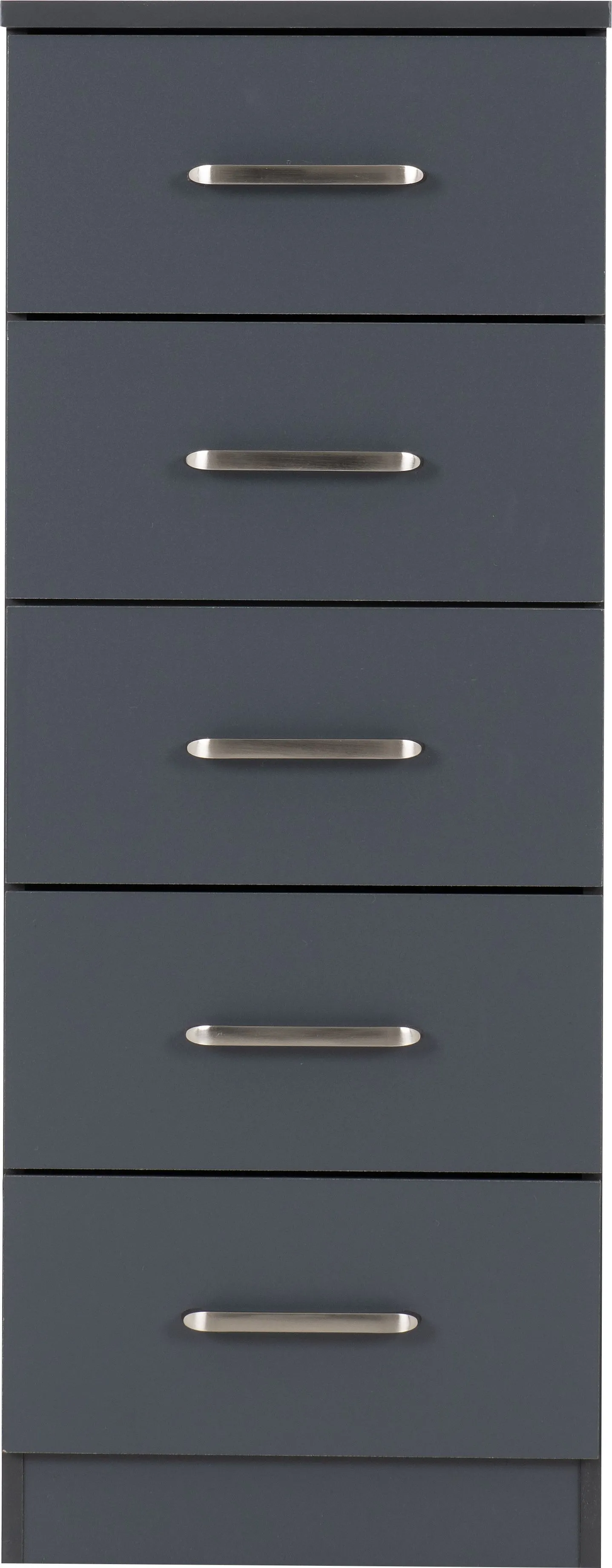 Seconique Dakotia 5 Drawer Narrow Chest in Dark Grey 3