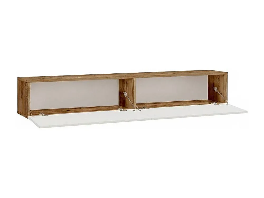 Vente-unique 2 - Door Wall - Mounted TV Unit - White & Natural - AUBEPINA in Light Oak 5