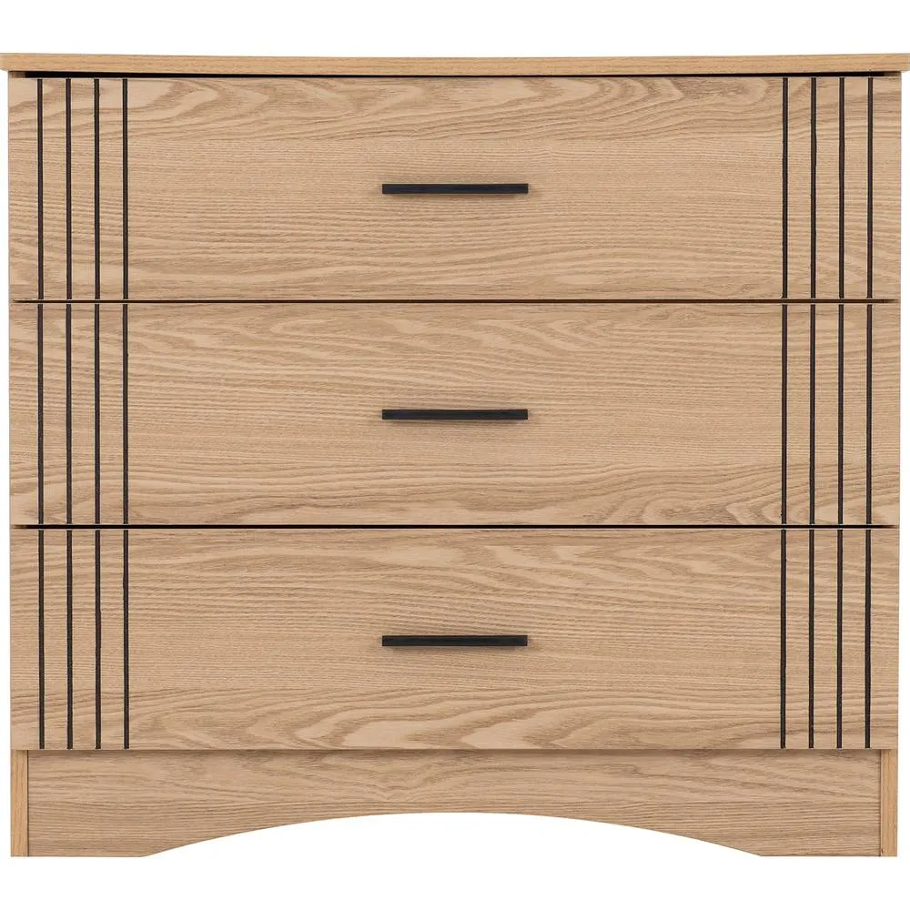 Seconique Tessa 3 Drawer Chest - Natural Oak Effect in Light Oak 4