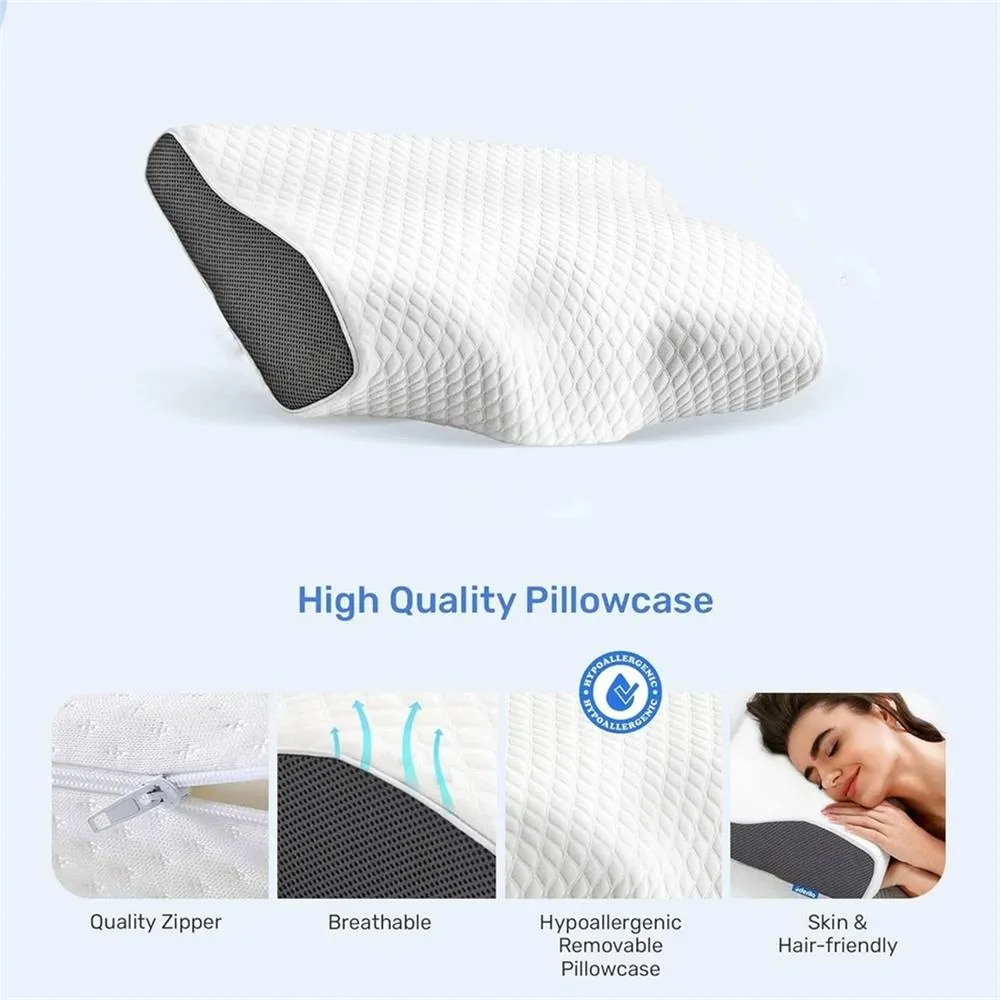 SPETLEK Ergonomic Memory Foam Pillow Orthopedic Cervical in White