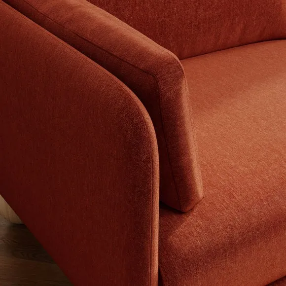Armitage Chenille 3 Seater Sofa with Ball Feet 4
