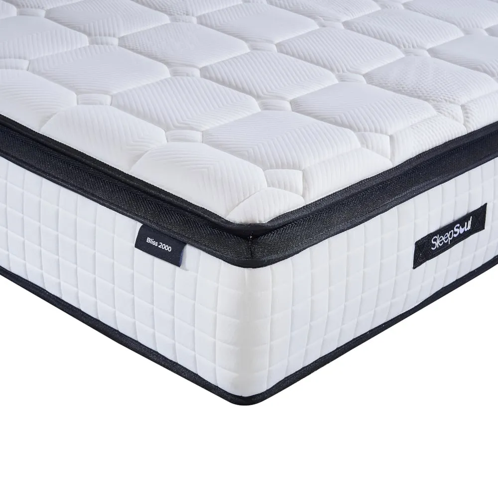 SleepSoul Bliss - King Size - 2000 Pocket Spring Mattress - Foam/Fabric - Vacuum Packed - 5ft 1